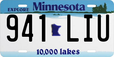 MN license plate 941LIU