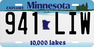 MN license plate 941LIW