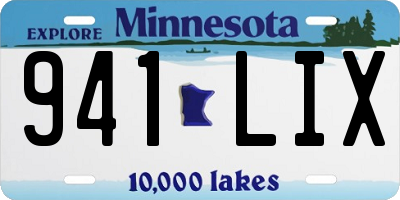 MN license plate 941LIX