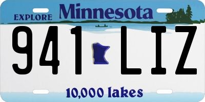 MN license plate 941LIZ