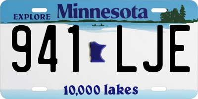 MN license plate 941LJE