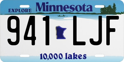 MN license plate 941LJF