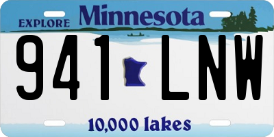 MN license plate 941LNW
