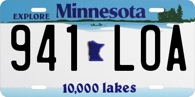 MN license plate 941LOA