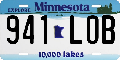 MN license plate 941LOB