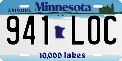 MN license plate 941LOC