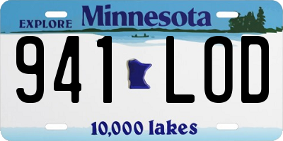 MN license plate 941LOD