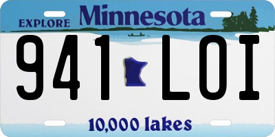MN license plate 941LOI