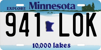 MN license plate 941LOK
