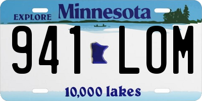 MN license plate 941LOM