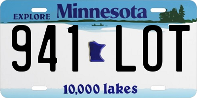 MN license plate 941LOT
