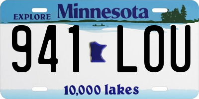 MN license plate 941LOU