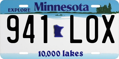 MN license plate 941LOX