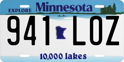 MN license plate 941LOZ