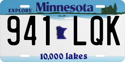 MN license plate 941LQK