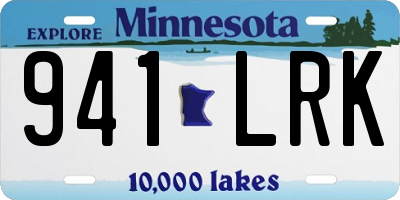 MN license plate 941LRK