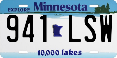 MN license plate 941LSW