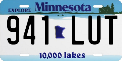 MN license plate 941LUT