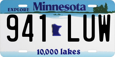 MN license plate 941LUW