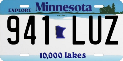 MN license plate 941LUZ