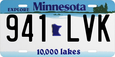 MN license plate 941LVK