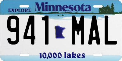 MN license plate 941MAL