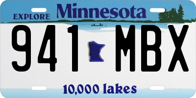 MN license plate 941MBX