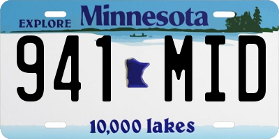 MN license plate 941MID