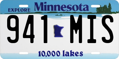 MN license plate 941MIS