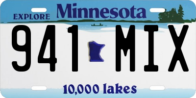MN license plate 941MIX