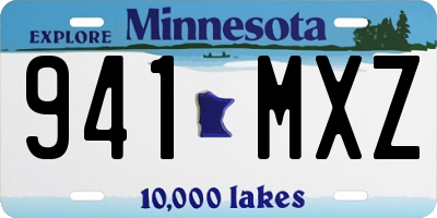 MN license plate 941MXZ
