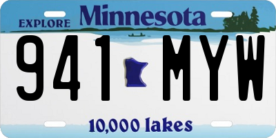 MN license plate 941MYW
