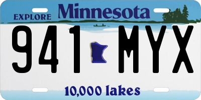 MN license plate 941MYX