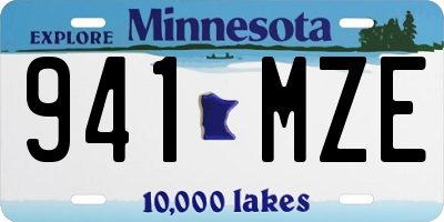 MN license plate 941MZE