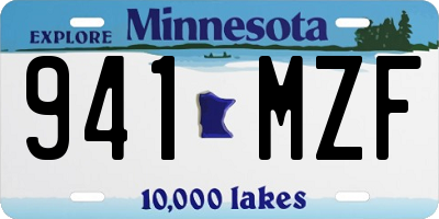 MN license plate 941MZF