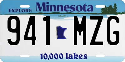 MN license plate 941MZG