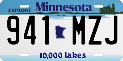 MN license plate 941MZJ