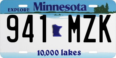 MN license plate 941MZK