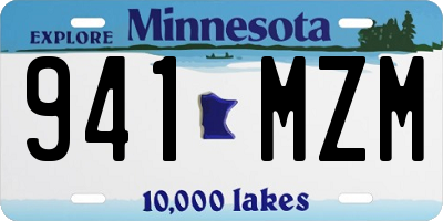 MN license plate 941MZM
