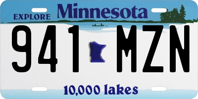 MN license plate 941MZN