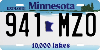 MN license plate 941MZO