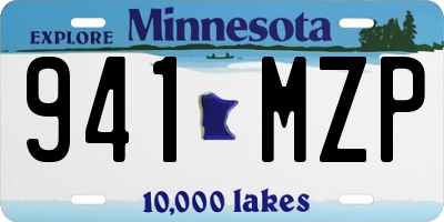 MN license plate 941MZP