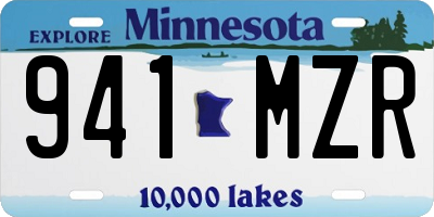 MN license plate 941MZR