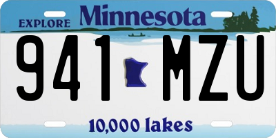 MN license plate 941MZU