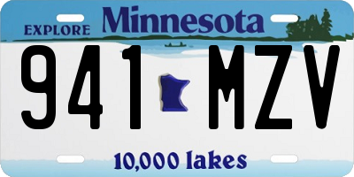 MN license plate 941MZV