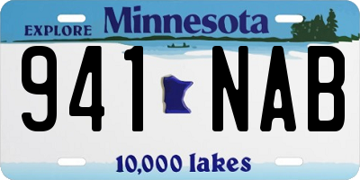 MN license plate 941NAB