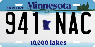 MN license plate 941NAC