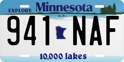 MN license plate 941NAF