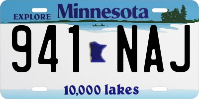 MN license plate 941NAJ