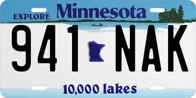 MN license plate 941NAK
